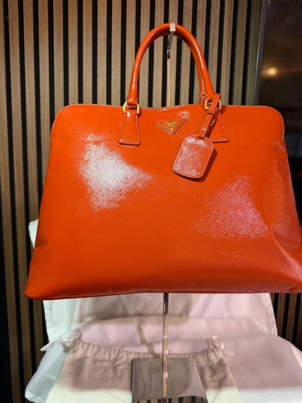 Prada Saffiano Lux Tote in Orange